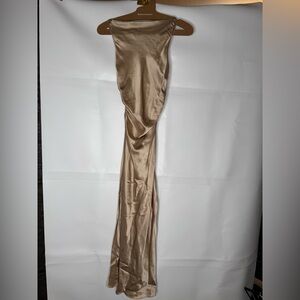 Reformation 100% silk Slip Dress in Champagne Gold